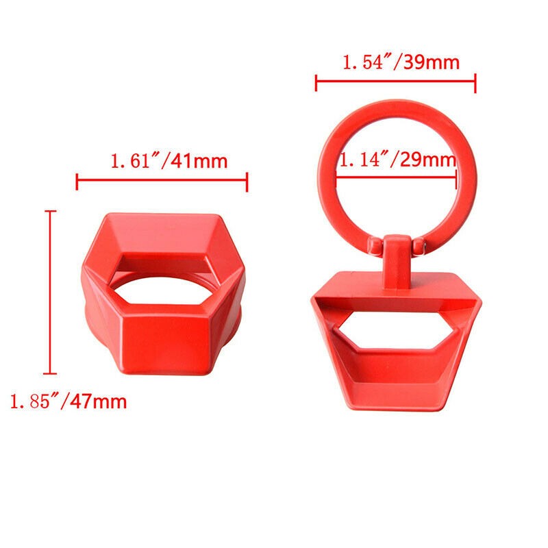1pc Red Car Aluminum Engine Start Stop Engine Push Button Protection Cover Trim Sticker