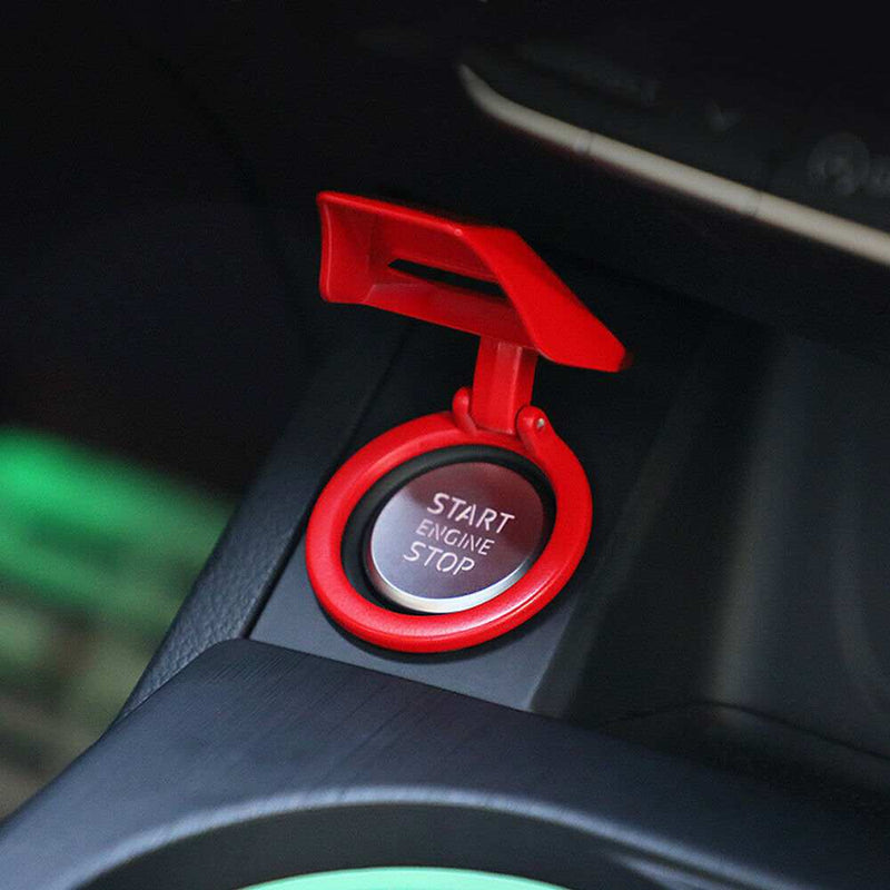 1pc Red Car Aluminum Engine Start Stop Engine Push Button Protection Cover Trim Sticker