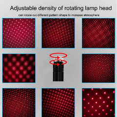 1pc Red Car USB Roof Star Projector Lights Flexible Romantic USB Ambient Atmosphere Lamp Fit All Cars Ceiling Decoration