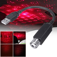 1pc Red Car USB Roof Star Projector Lights Flexible Romantic USB Ambient Atmosphere Lamp Fit All Cars Ceiling Decoration