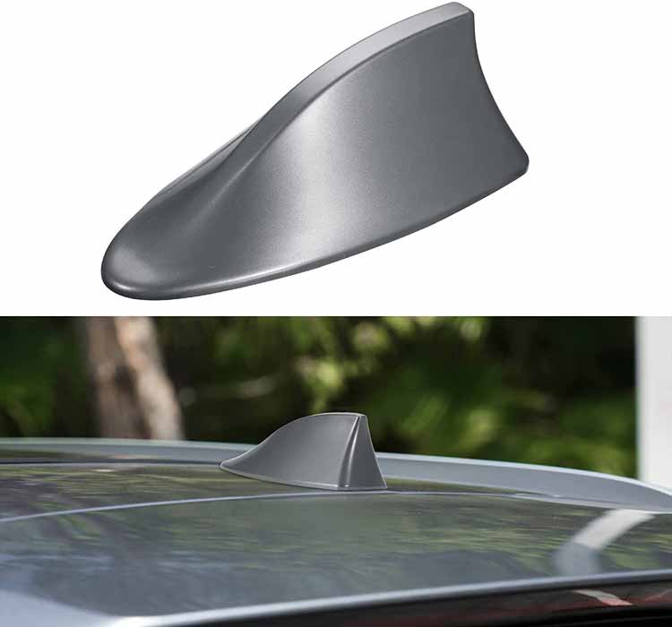 1 Pc Shark Antenna, Fin Roof Aerial Base Radio Signal For Car SUV Truck Van, Super Functional With Adhesive Tape Base-Carbon Black
