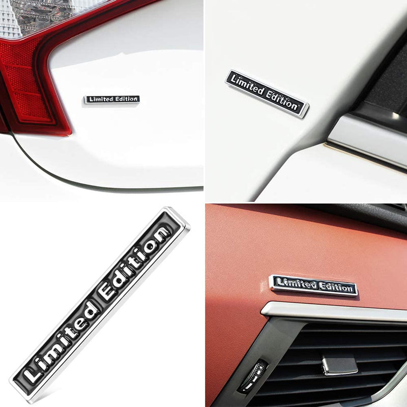 1pc Small Black 3D Metal Limited Edition Badge Emblem Sticker Decal for All Car Bike SUV (6.4 x 1cm)