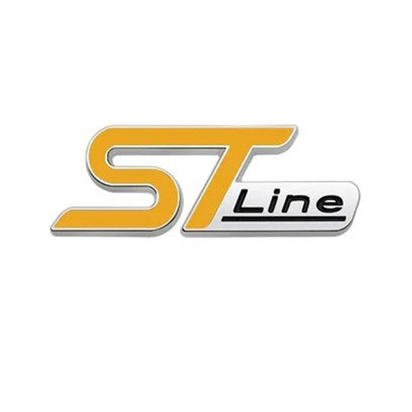 1pc Yellow ST Black Line 3D Metal Emblem Badge Stickers For Car Truck Bike