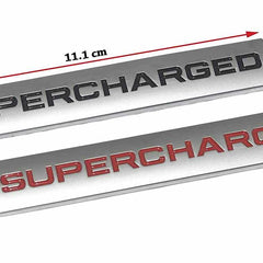 1pcs Chrome Black SUPERCHARGED 3D Metal Car Sticker Emblem Badge Car Bike Decorative