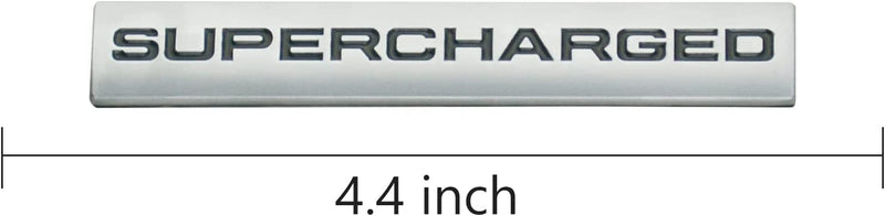 1pcs Chrome Black SUPERCHARGED 3D Metal Car Sticker Emblem Badge Car Bike Decorative