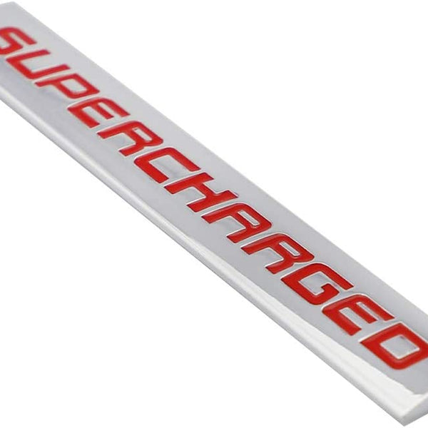 1pcs Chrome Red SUPERCHARGED 3D Metal Car Sticker Emblem Badge Car Bike Decorative