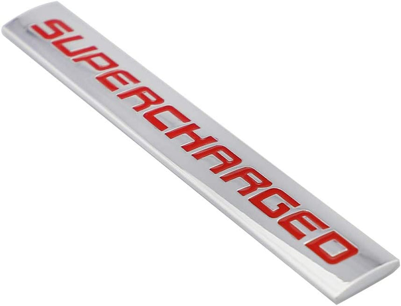 1pcs Chrome Red SUPERCHARGED 3D Metal Car Sticker Emblem Badge Car Bike Decorative