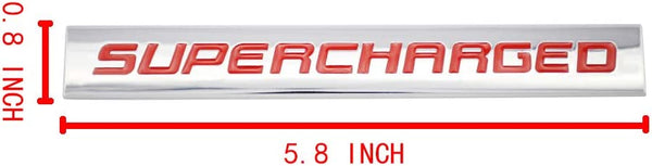 1pcs Chrome Red SUPERCHARGED 3D Metal Car Sticker Emblem Badge Car Bike Decorative