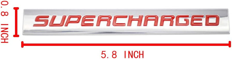 1pcs Chrome Red SUPERCHARGED 3D Metal Car Sticker Emblem Badge Car Bike Decorative