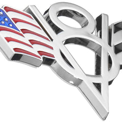 1pcs V8 American Flag Metal Motorcycle Decoration Stickers Car Emblem Badge Decals