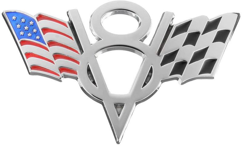 1pcs V8 American Flag Metal Motorcycle Decoration Stickers Car Emblem Badge Decals