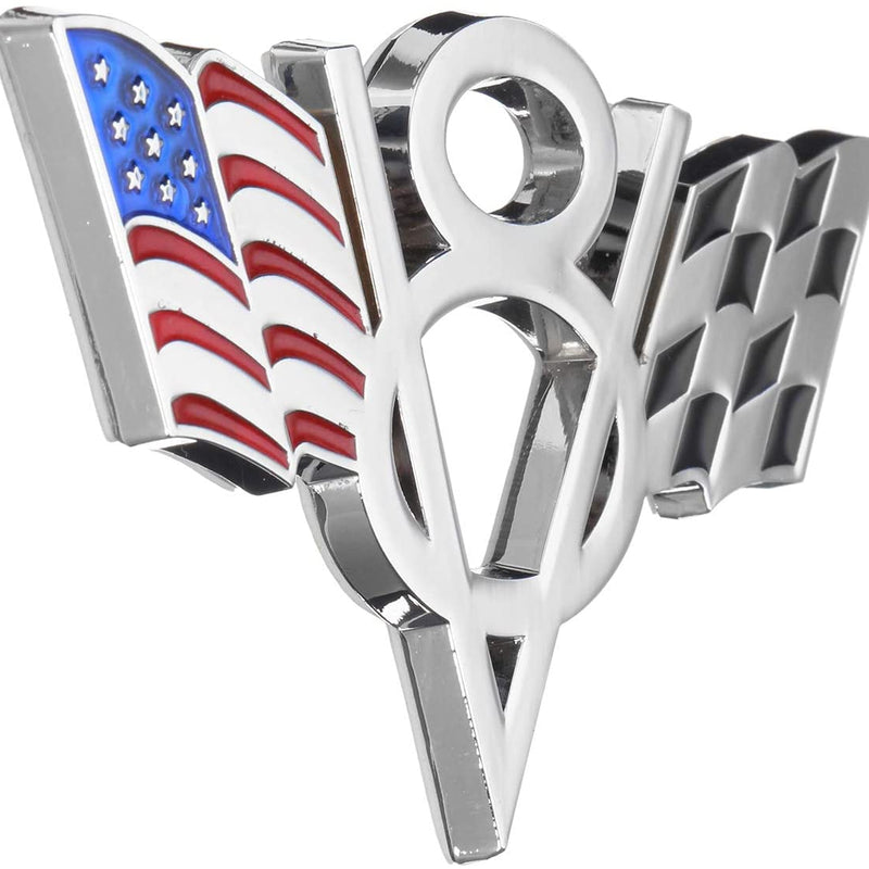 1pcs V8 American Flag Metal Motorcycle Decoration Stickers Car Emblem Badge Decals