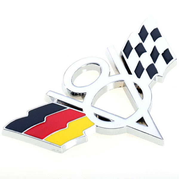 1pcs V8 German Flag Metal Motorcycle Decoration Stickers Car Emblem Badge Decals