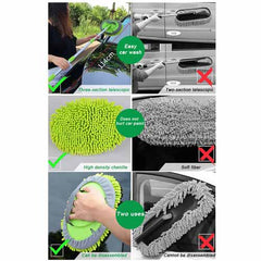 2 in 1 Chenille Microfiber Car Wash Mop Mitt with 46