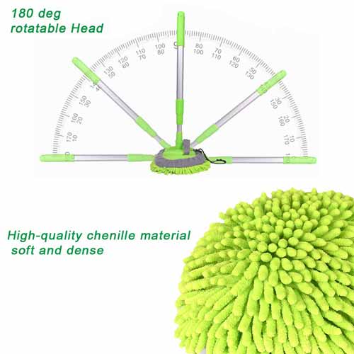 2 in 1 Chenille Microfiber Car Wash Mop Mitt with 46