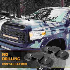 2 Pack Light Bar Magnetic Mount Bracket, Work Light Base Magnet, Powerful LED Light Magnetic Mount Holder with Rubber Pad for Off-road Driving Lamp, Emergency Light, Roof Light Bar, Fog Light