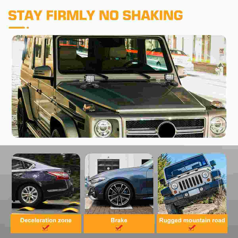 2 Pack Light Bar Magnetic Mount Bracket, Work Light Base Magnet, Powerful LED Light Magnetic Mount Holder with Rubber Pad for Off-road Driving Lamp, Emergency Light, Roof Light Bar, Fog Light