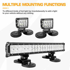 2 Pack Light Bar Magnetic Mount Bracket, Work Light Base Magnet, Powerful LED Light Magnetic Mount Holder with Rubber Pad for Off-road Driving Lamp, Emergency Light, Roof Light Bar, Fog Light
