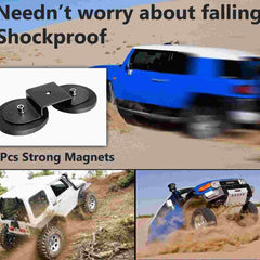 2 Pack Light Bar Magnetic Mount Bracket, Work Light Base Magnet, Powerful LED Light Magnetic Mount Holder with Rubber Pad for Off-road Driving Lamp, Emergency Light, Roof Light Bar, Fog Light