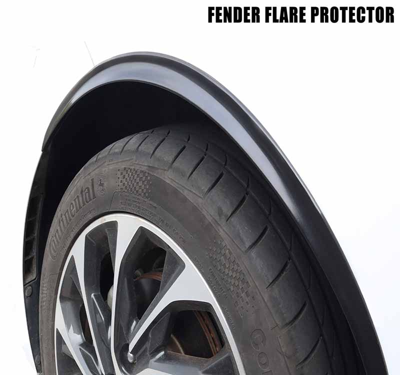 2 Pcs Car Wheel Eyebrow Arch Protector Trim Lips Fender Flares Glossy Black Look