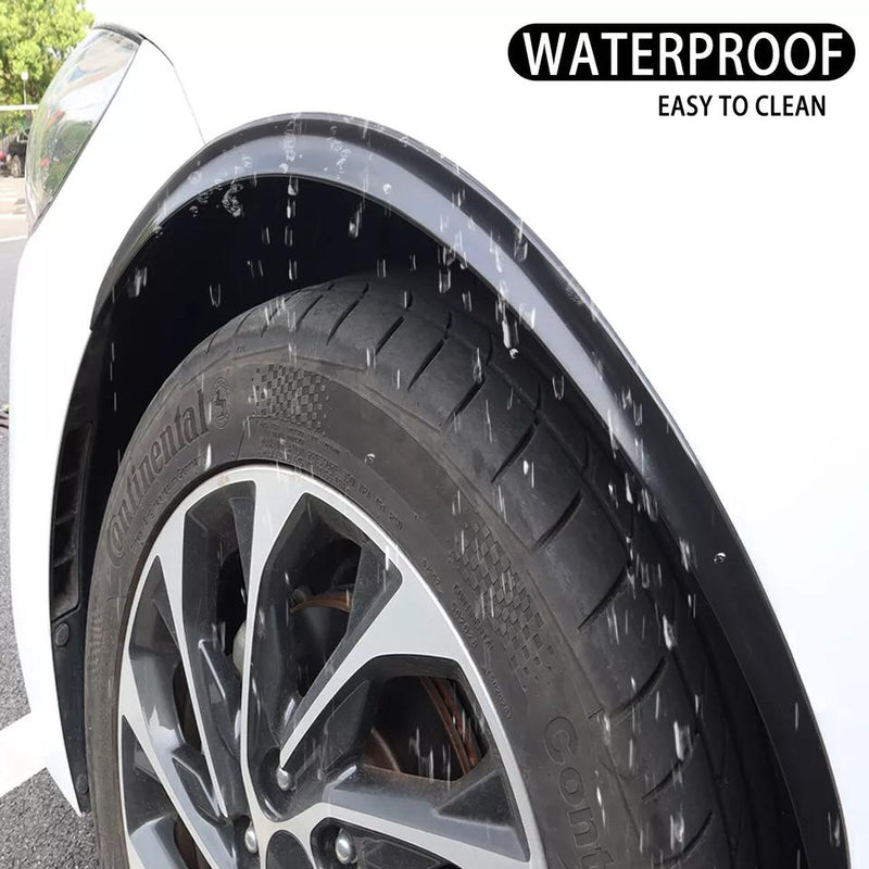 2 Pcs Car Wheel Eyebrow Arch Protector Trim Lips Fender Flares Glossy Black Look