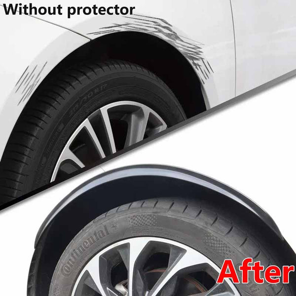 2 Pcs Car Wheel Eyebrow Arch Protector Trim Lips Fender Flares Glossy Black Look
