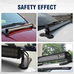 2 Pcs Magnetic Light Bar Mount No Drilling Waterproof Powerful Sucker Holder Roof Hood Holder for LED Pods Light Straight Curved Quad Row Light Bar
