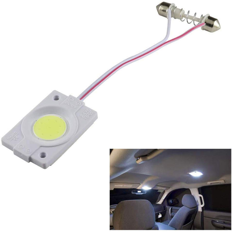 2pcs 2.4W White Cob Led Festoon Interior Car Dome Light 12V