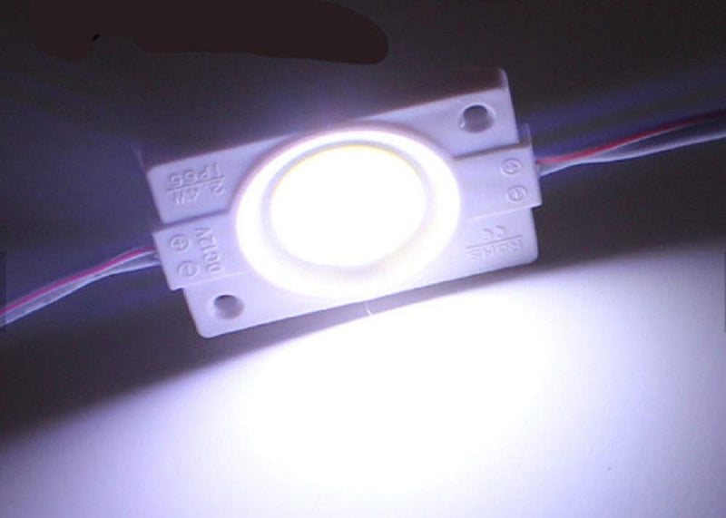 10pcs White 2.4W Injection COB LED Module 6000-6500K DC12V