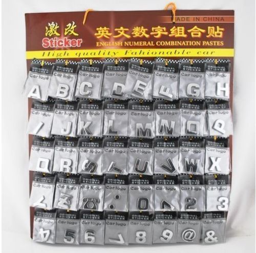 200 pcs Car Auto 3D Emblem Badge Decals Chrome Letters Stickers