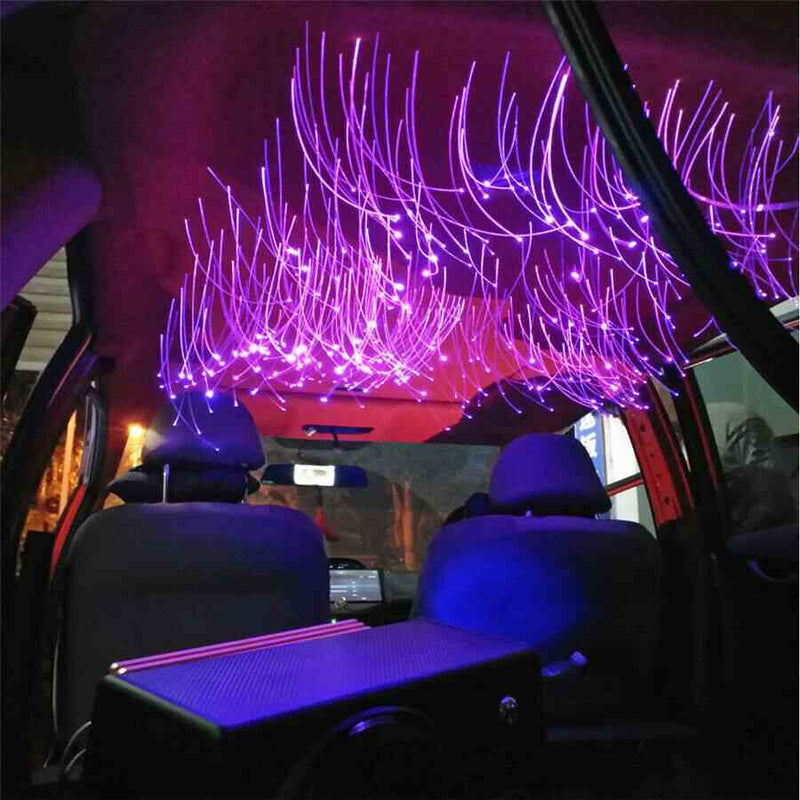 200pcs 12W Fiber Optic Light Kit Car Roof Ceiling Star Lamps Remote & Mobile App Control
