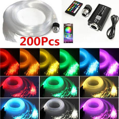200pcs 12W Fiber Optic Light Kit Car Roof Ceiling Star Lamps Remote & Mobile App Control
