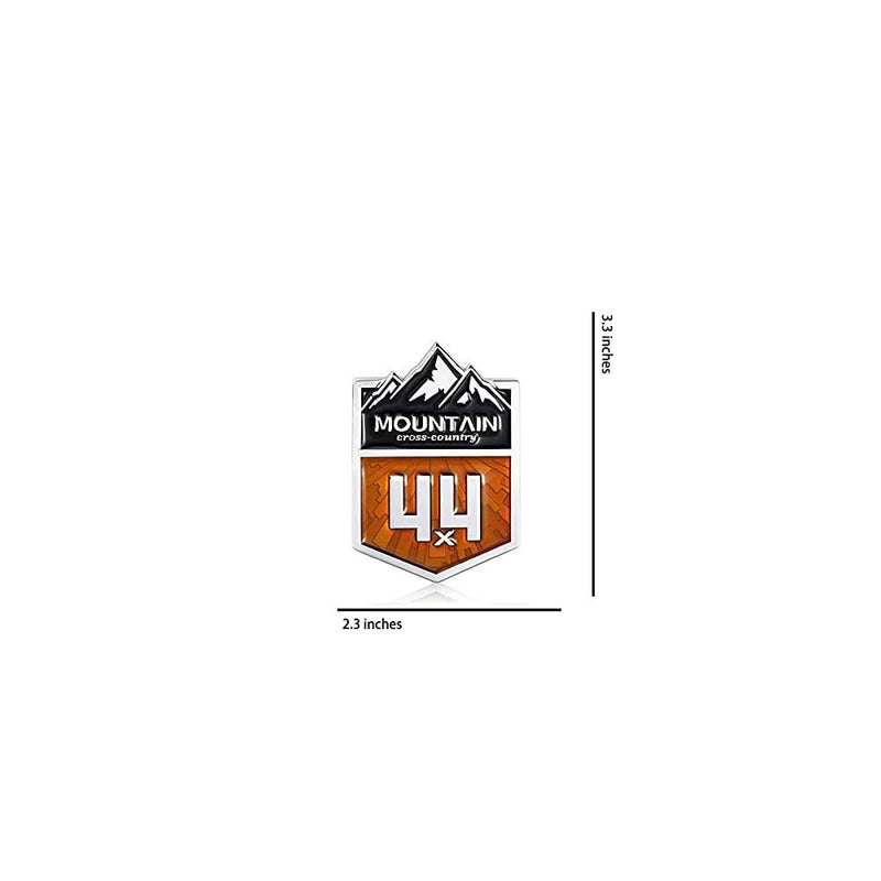 4x4 Mountain Cross Country Metal Car Sticker, Off Road Racing Decal, Chrome Emblem Badge for Off-Road Vehicle
