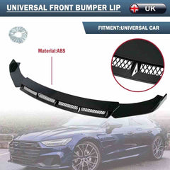 2022 Black New 3pcs Car Universal Front Bumper Spoiler Lip Chin Up Body Kit Splitter
