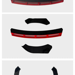 2022 Black Red New 3pcs Car Universal Front Bumper Spoiler Lip Chin Up Body Kit Splitter