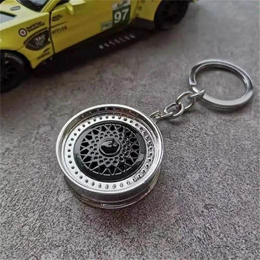 2025 New Car Tuning Wheel Rim Metal Zinc Alloy Key Chain Keyring Pendent