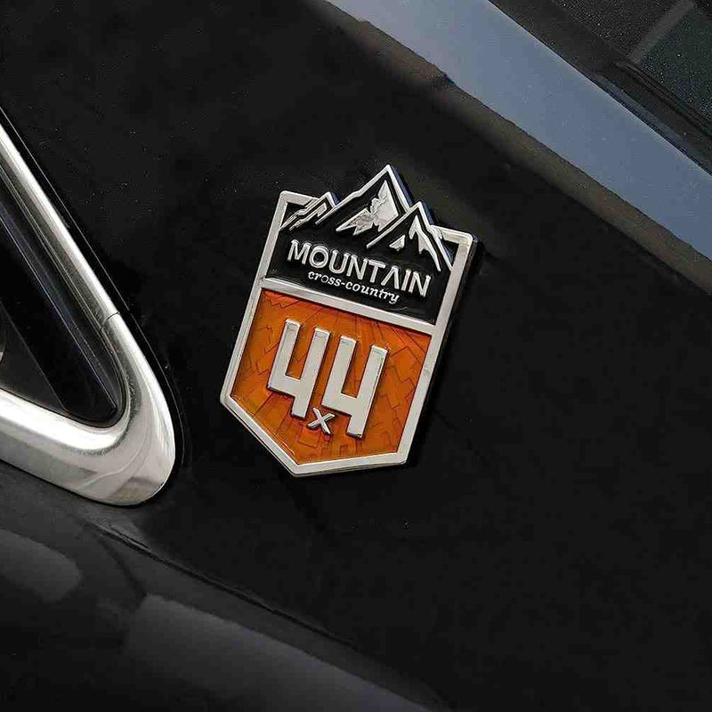4x4 Mountain Cross Country Metal Car Sticker, Off Road Racing Decal, Chrome Emblem Badge for Off-Road Vehicle