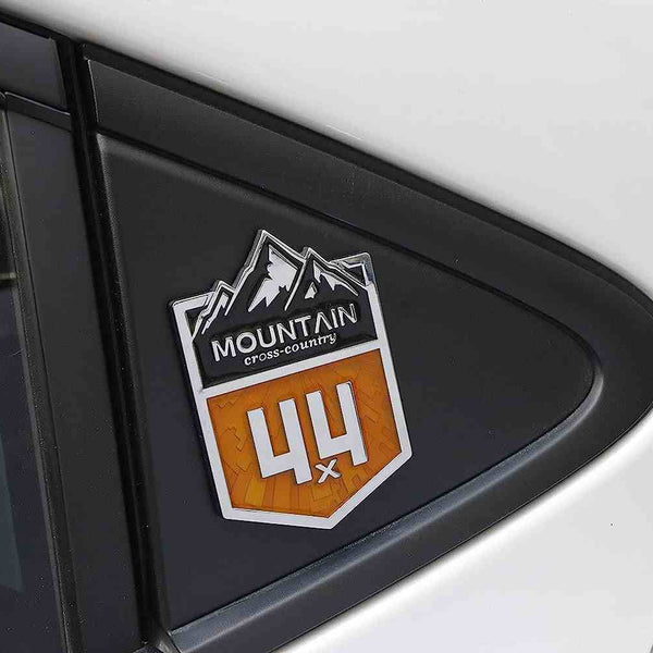 4x4 Mountain Cross Country Metal Car Sticker, Off Road Racing Decal, Chrome Emblem Badge for Off-Road Vehicle