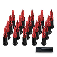 20pcs 12x1.25 / 1.5 Forged Steel Lug Nuts Extended Bullet Design 89mm True Spike