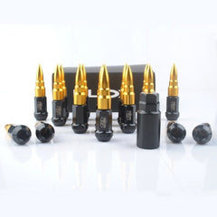 20pcs 12x1.25 / 1.5 Forged Steel Lug Nuts Extended Bullet Design 89mm True Spike