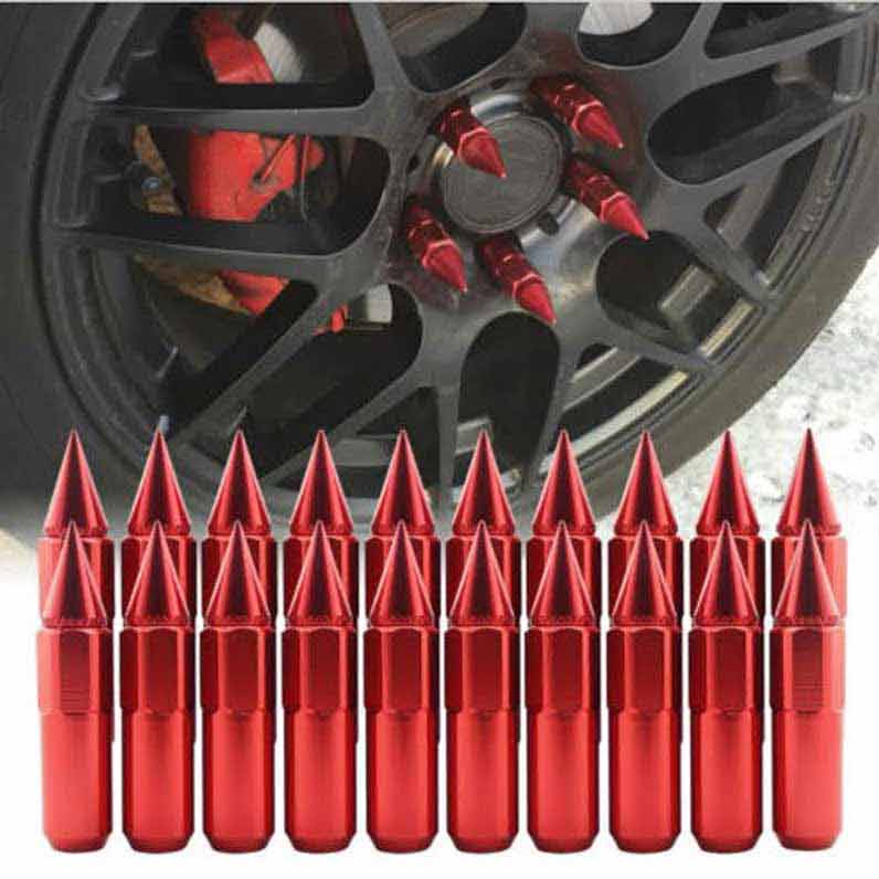 20pcs M12X1.5 Car Spiked Lug Wheel Nuts Extended Tuner-Purple
