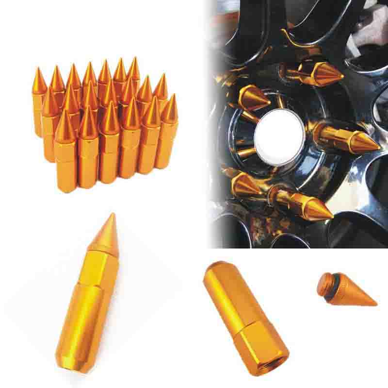 20pcs M12X1.5 Car Spiked Lug Wheel Nuts Extended Tuner-Purple