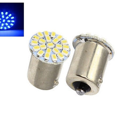 2 Pcs 22SMD Blue LED 1156 BA15S Tail Turn Signal Lights Reversing Bulbs