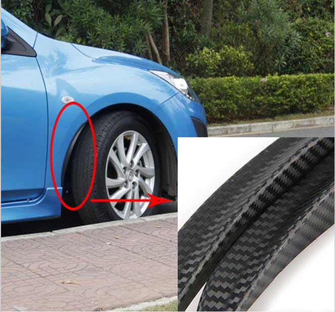 2pcs 24cm CARBON FIBER FENDER FLARES WHEEL LIP BODY KIT FOR UNIVERSAL CAR AUTO