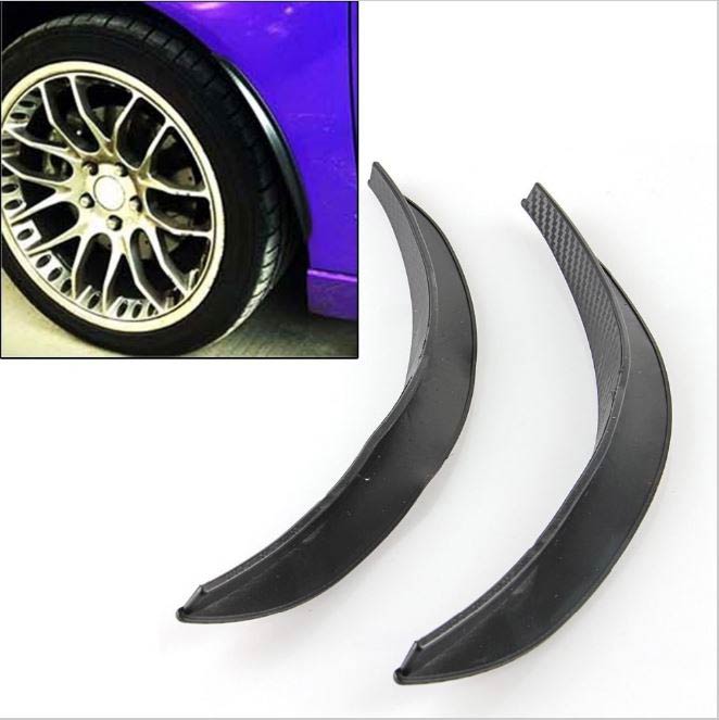 2pcs 24cm CARBON FIBER FENDER FLARES WHEEL LIP BODY KIT FOR UNIVERSAL CAR AUTO