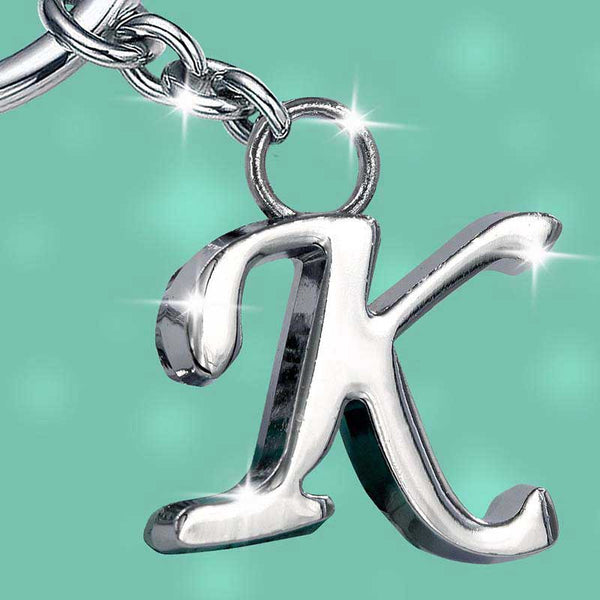 Stylish Letter K Simple Alphabet Key Ring Keychain For Car