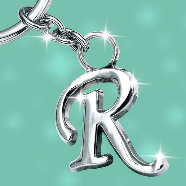 Stylish Letter R Simple Alphabet Key Ring Keychain For Car