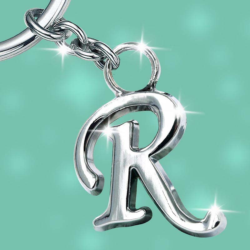 Stylish Letter R Simple Alphabet Key Ring Keychain For Car
