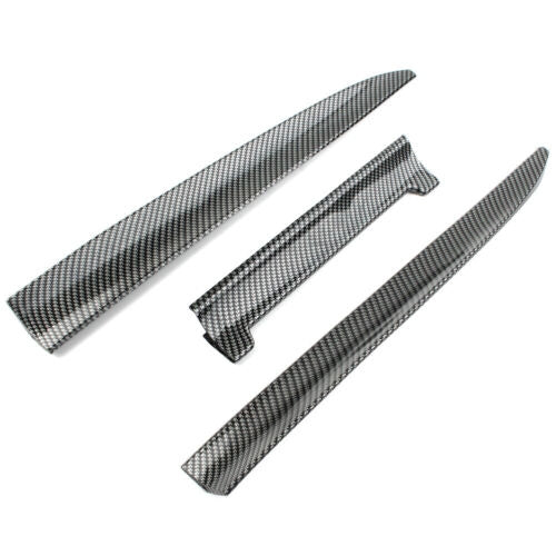 3pcs Carbon Color Universal PVC Car Rear Wing Lip Spoiler Tail Trunk Roof Trim