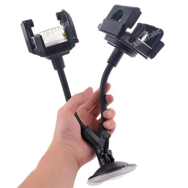 Universal Car Dual 2 Mobile Stand Holder Mount Sucker for Mobile Iphone GPS MP4